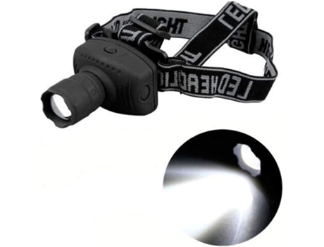 Linterna frontal LED recargable con enfoque ajustable y 3 modos de luz para actividades al aire libre (negro) BISBISOUS
