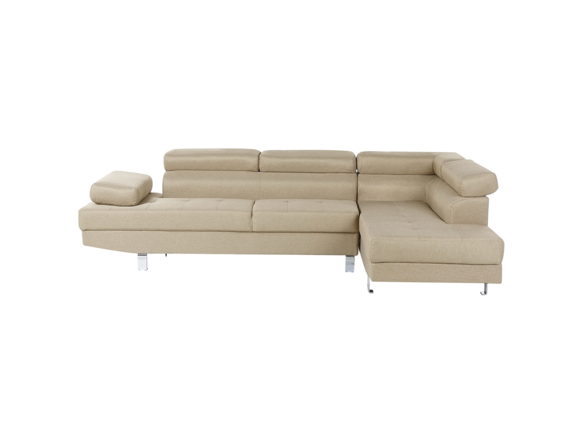 Sofá esquinero BELIANI Norrea de Poliéster Beige 262x169x81