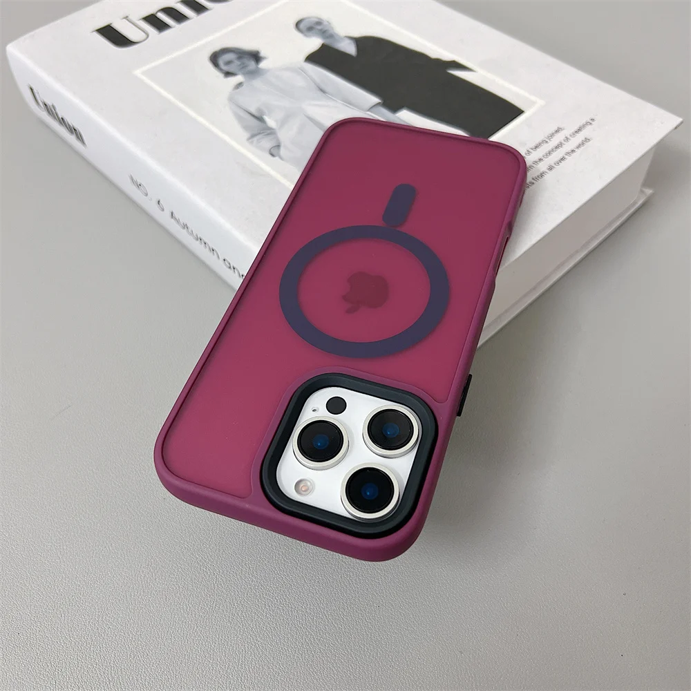 (iphone 11 Pro, Magenta) Funda De Carga Inalámbrica Magnética Magsafe Para Iphone, Acabado Mate.