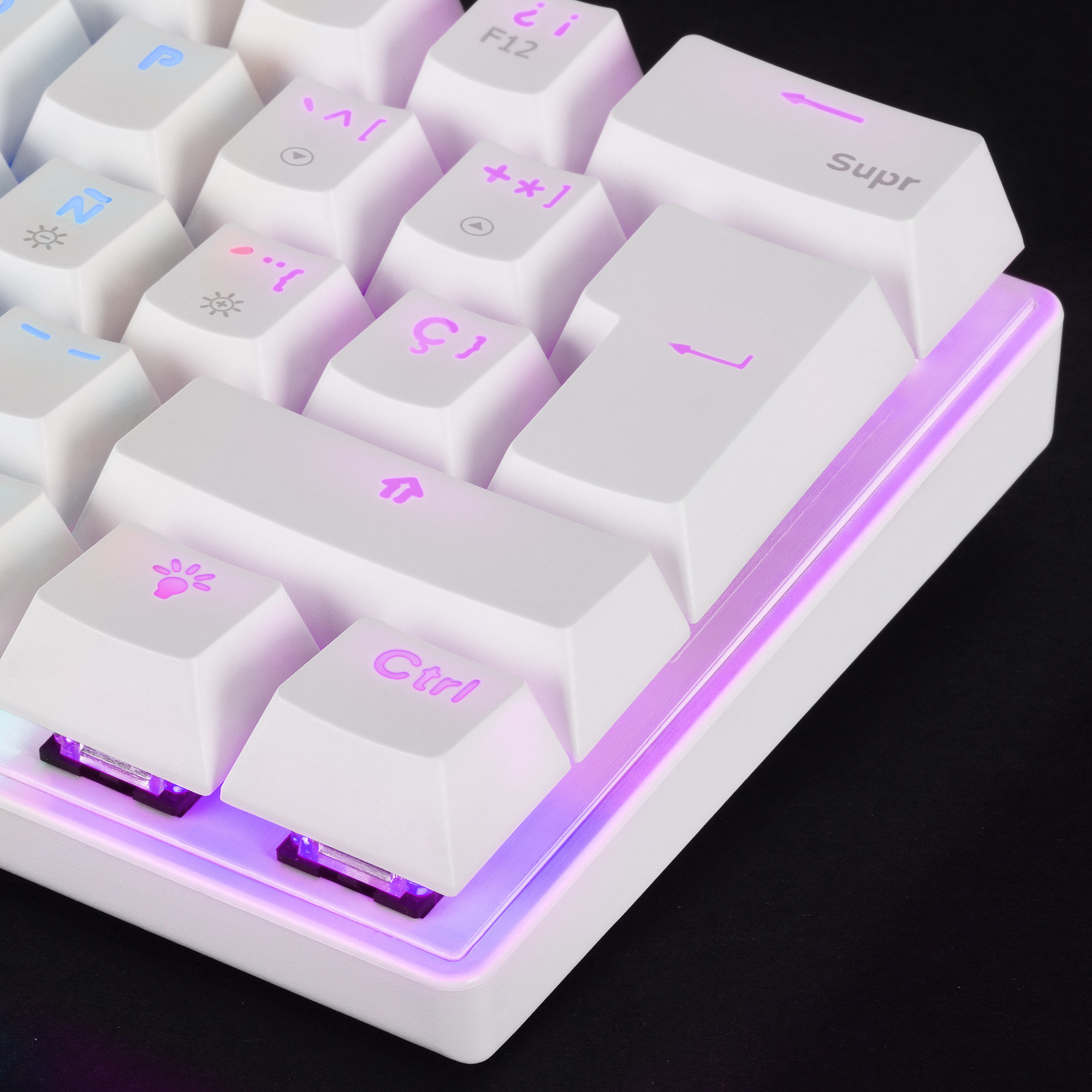 Mars Gaming Mk60 teclado blanco frgb switch azul layout español idioma antighosting mk60wbes retroiluminación mecanico