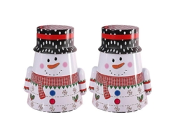 Juego de 2 cajas de hierro para dulces, té y galletas, perfectas para Navidad. Hengjian