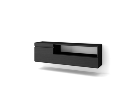Mueble TV Televisión 150x45x35cm Para TV hasta 65 Colgado Suspendido Negro