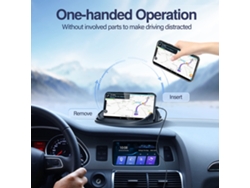 Soporte de teléfono para coche de silicona negra, alfombrilla multitabla de salpicadero, soporte de sobremesa antideslizante para iPhone/Samsung y smartphones Android.