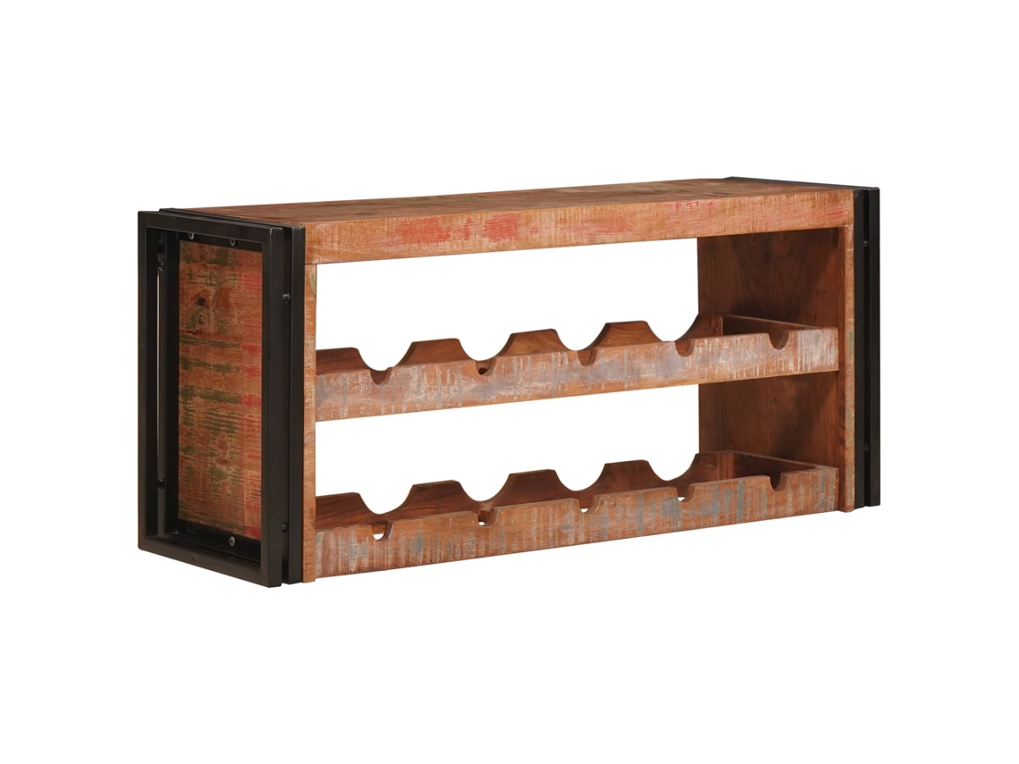 Caja para guardar vinos de madera maciza reciclada marrón Vidaxl (100 x 45 x 33 cm)