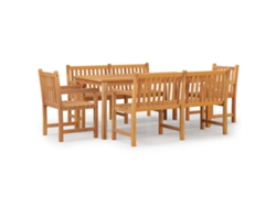 Juego de 5 piezas de comedor de jardín de madera maciza de teca EXCLUSIVA DE LA CASA