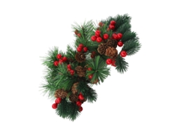 25 Piezas De Ramas De Pino Artificiales Con Bayas Y Piñas Para Decoración Navideña