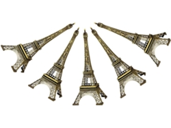 Juego 5 Figuras Torre Eiffel Aleación 10 Modelo Arquitectónico Decorativo Compacto Decoración Oficina Hogar