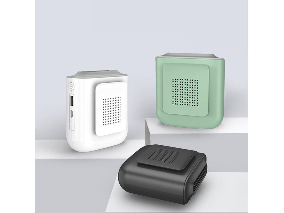 Ventilador de cuello portátil y ligero para viajes al aire libre.