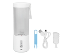 Exprimidor eléctrico portátil de 450 ml y 4000 mAh con carga USB para viajes, camping y oficina.
