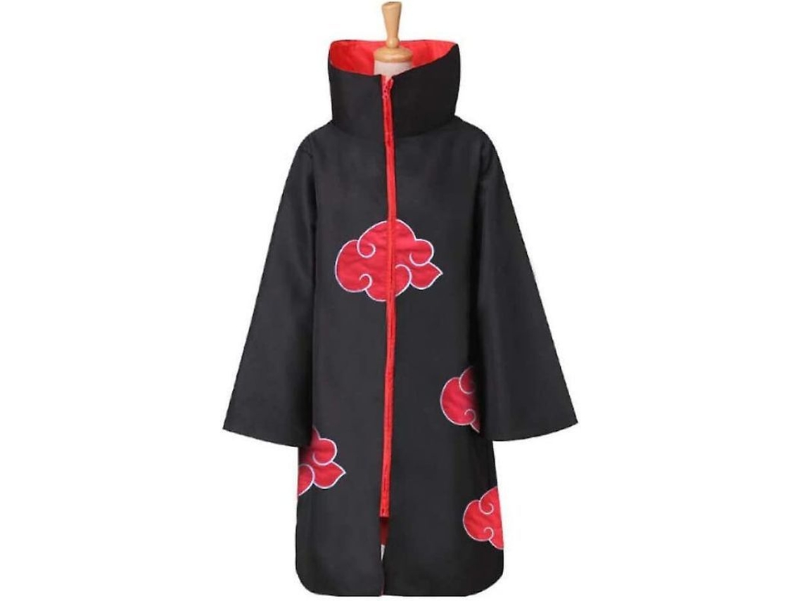 Disfraz De Cosplay De Anime Ninja Akatsuki, Capa Manga, Talla M, Con Nubes Rojas Bordadas Para Halloween