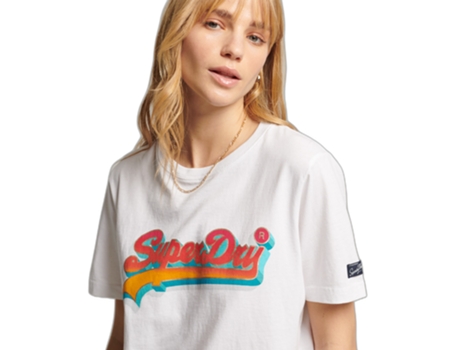 Camiseta de Mujer SUPERDRY Blanco (XS)