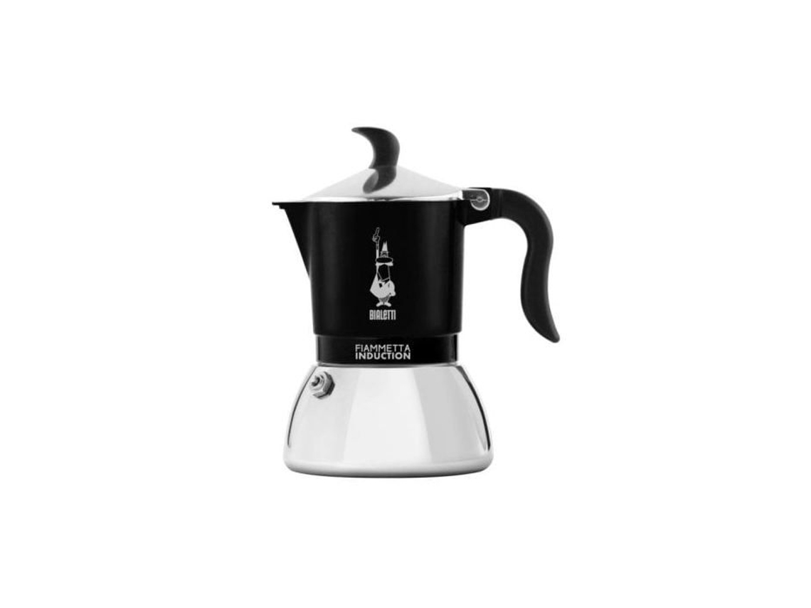 Cafetera italiana de inducción Bialetti Fiammetta, 2 tazas, 0,1 L, acero inoxidable, color negro
