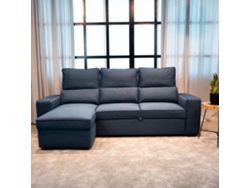 Sofá Cama 3 Plazas BUDWING Harper Azul + Chaise Longue + Almacenamiento Integrado (248,5 x 117 x 90 cm - Reversible Lado Derecho/Izquierdo)