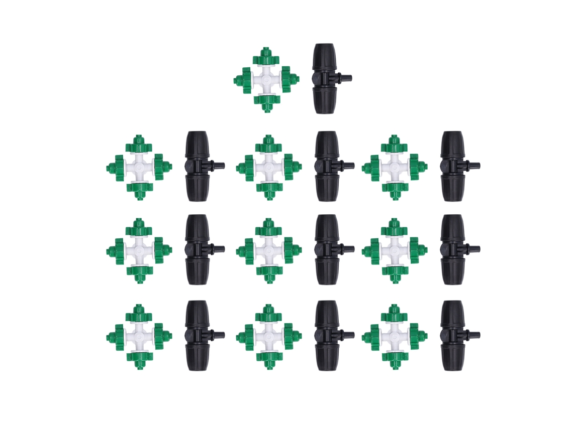 Juego De 10 Boquillas Atomizadoras Cruzadas De Plástico Para Riego.