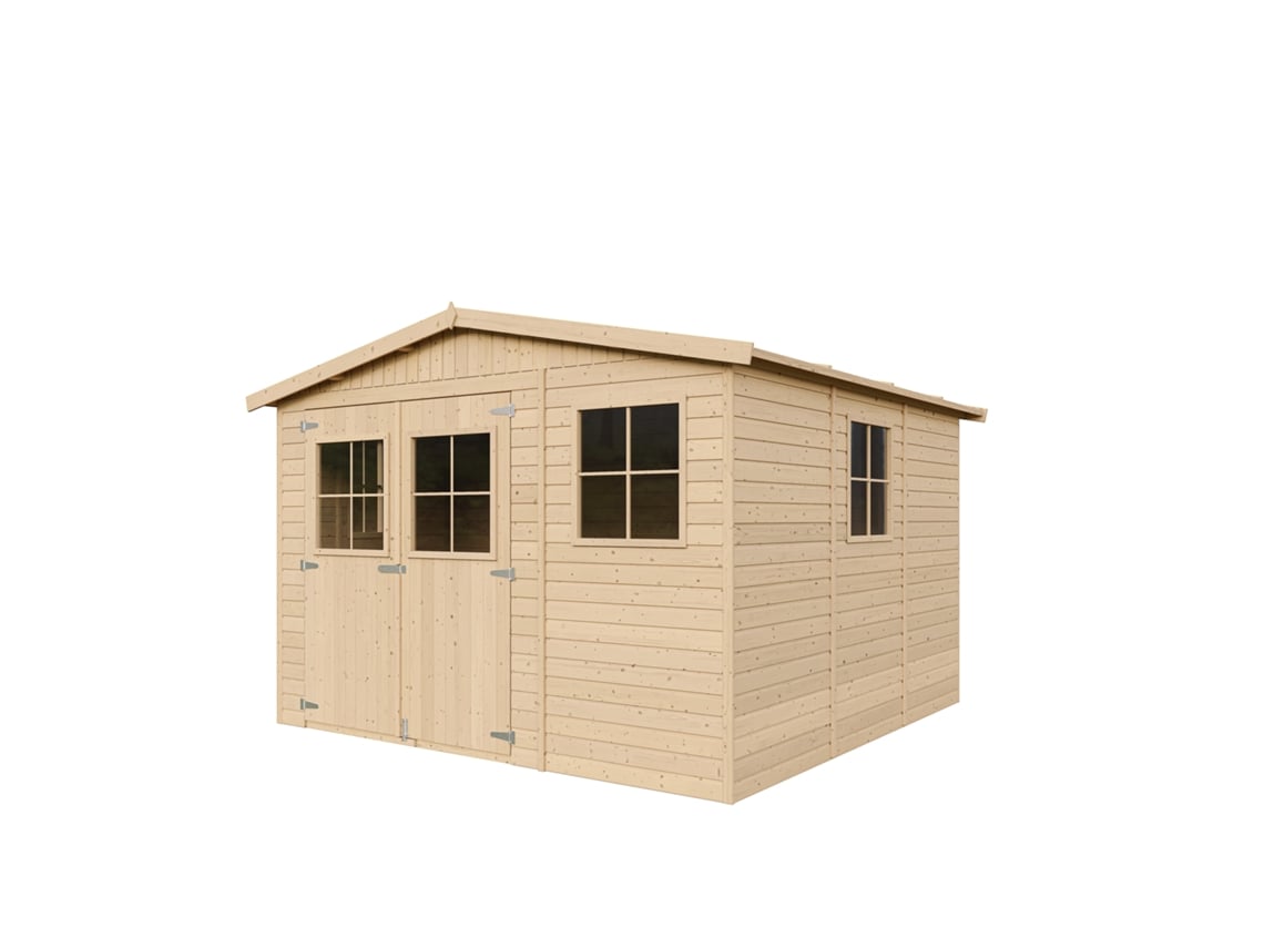 Caseta de Jardín de Madera TIMBELA M335 con Ventanas (9 M² - 226 x 324 x 316 cm)