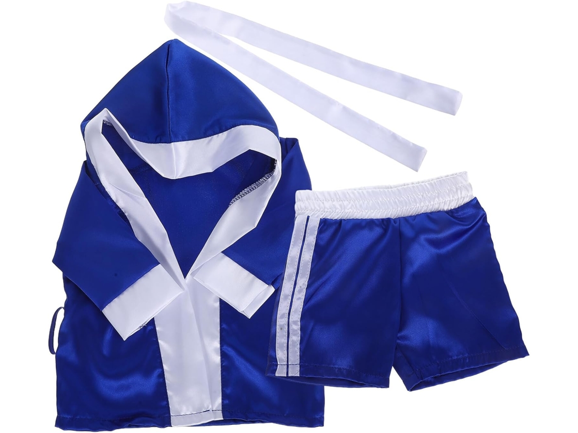 Conjunto De Boxeo Para Bebé Niño Para Sesión De Fotos, Azul, Detalles De Fibra Sintética Cómoda