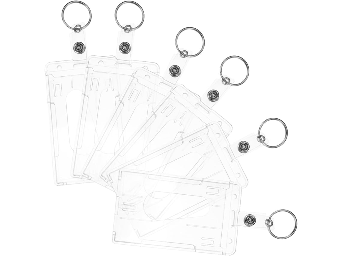 Juego De 6 Tarjeteros Rígidos Transparentes De Formato Vertical Con Muesca Para El Pulgar, Fabricados En Plástico Policarbonato.