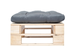 Otomana de palé con cojín, madera natural gris Wsd60974 Lovely Home