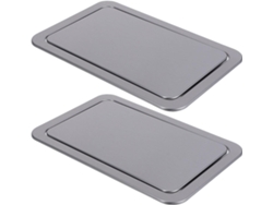 Juego De 2 Tapas Rectangulares Empotrables De Acero Inoxidable Para Cubo De Basura Con Tapa Abatible.