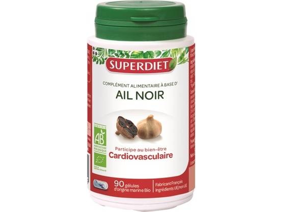 Complemento Alimentar SUPERDIET Alho Preto Orgânico (90 cápsulas de 1000mg)