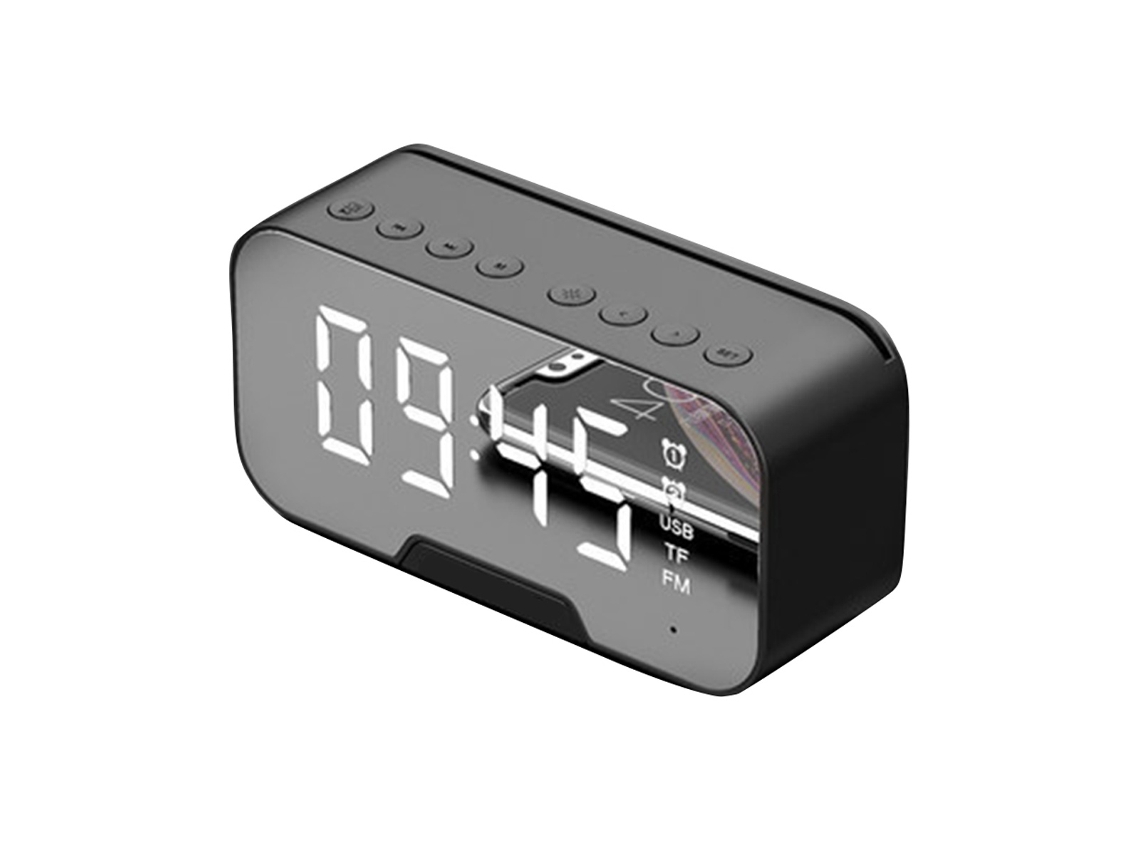 Radio despertador digital, FM, altavoz Bluetooth, alarma doble, pantalla LED Kofihety