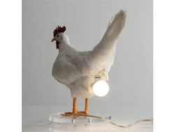 Lámpara De Noche De Resina Gallina Con Bombilla Arte Rústico Hogar Finca 14.5cm