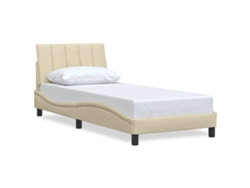 Estructura De Cama VIDAXL Crema Tela (90x200 cm)