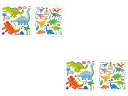 Pegatinas De Pared Reflectantes De Pvc Con Diseño De Dinosaurios (4 Piezas) Para Una Decoración
