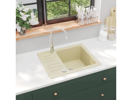 Fregadero VidaXL de Granito con Un Seno Beige