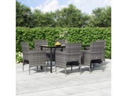 Conjunto de comedor de jardín de 1 pieza DKD Home Decor con cojines grises y negros