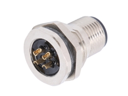 Conector Trasero De Montaje En Panel De 4 Pines Resistente Al Agua M12fp4 De Latón Ip67 Iec 61076-2-101