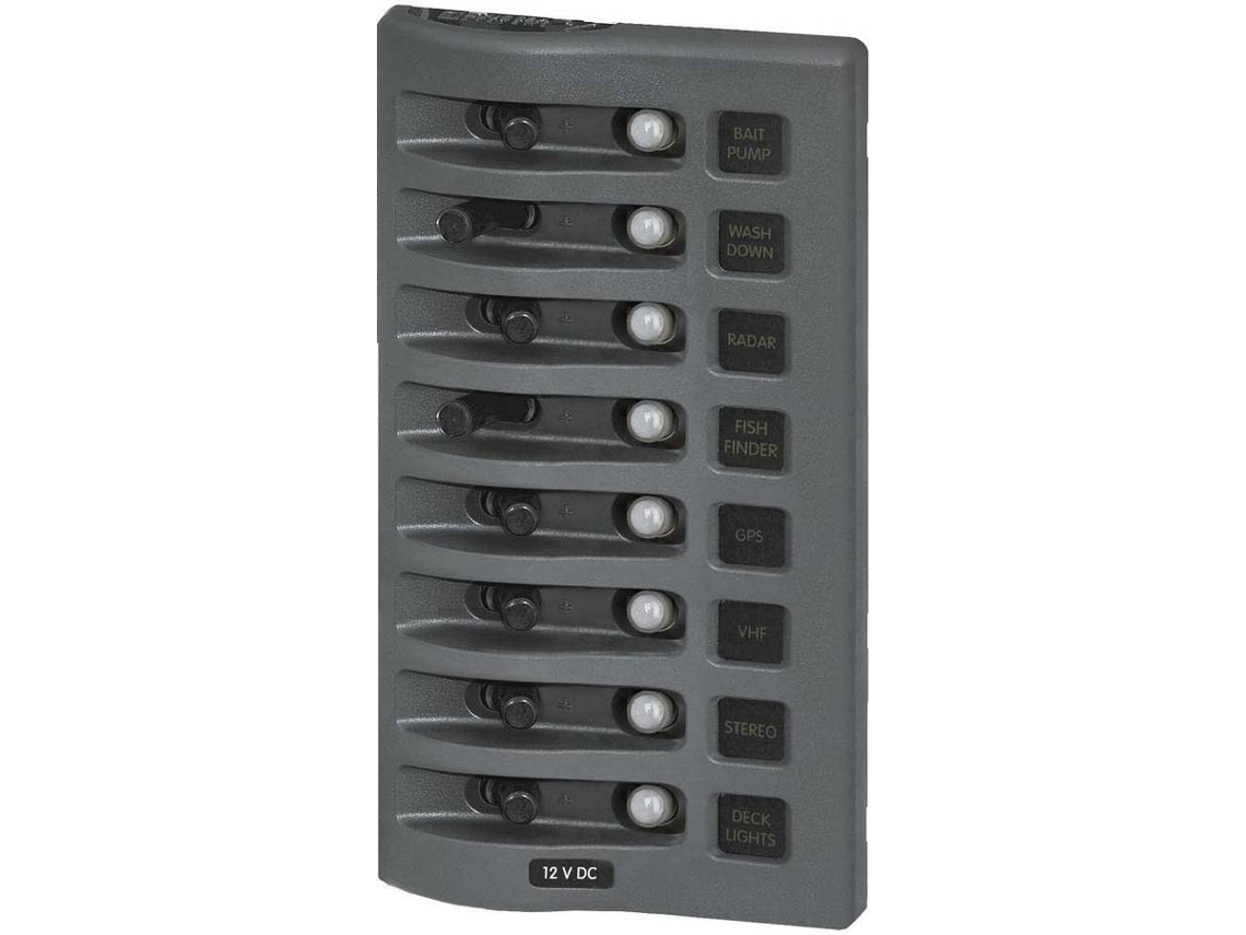 Interruptor BLUE SEA Weatherdeck Panel Clb 8 Position Gris
