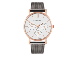 Reloj De Pulsera De Cuarzo Con Cinturón De Malla Tres Ojos Para Hombre Y Mujer