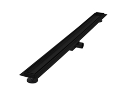 Canal de ducha de acero inoxidable alicatable 100 cm y sifón Juego completo Negro Plano LUXEBATH
