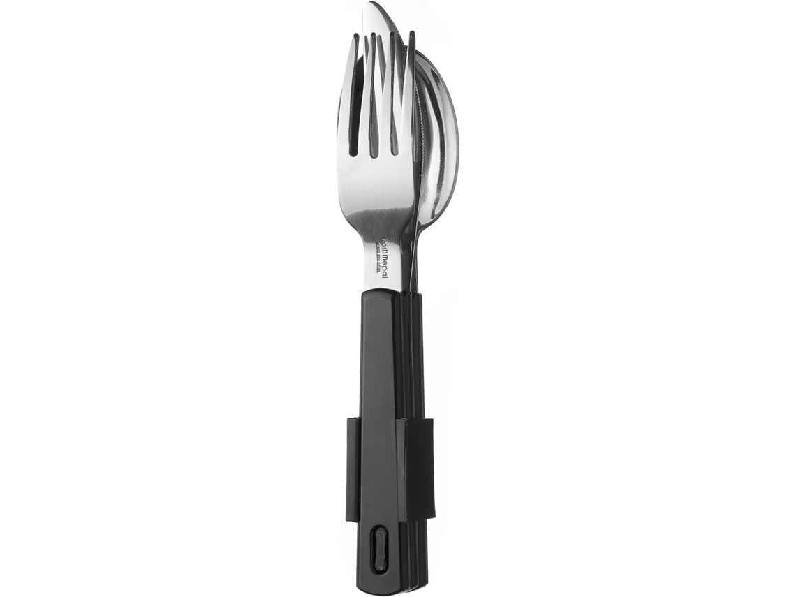 Juego de cubiertos, 3 piezas, negro, plástico, 105756040400 Gokoco