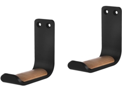 Juego De 2 Soportes Para Auriculares, De Metal, Color Negro, Material Resistente.