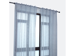 Cortina de lino con trabillas ocultas 140 x 260 cm Azul - Individual