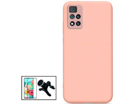 Kit Carcasa + Protector de Pantalla GorilaGlass + Soporte de Auto Magnético L Xiaomi 11i HyperCharge G4M Rosa