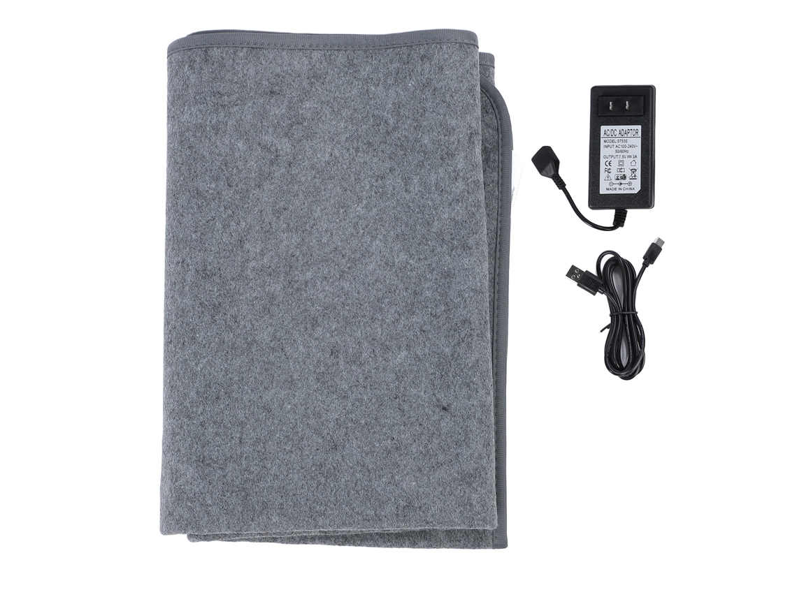 Manta Eléctrica Calefactable De 160x80 Cm, 3 Niveles De Temperatura, Lavable, 7,5 V, 3 A, Enchufe Estadounidense.