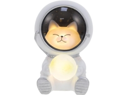Lámpara De Mesa De Astronauta Con Gato Y Luna En 3d, Luz Nocturna, Decoración Para Habitación Infantil, Lámpara De Mesita De Noche.