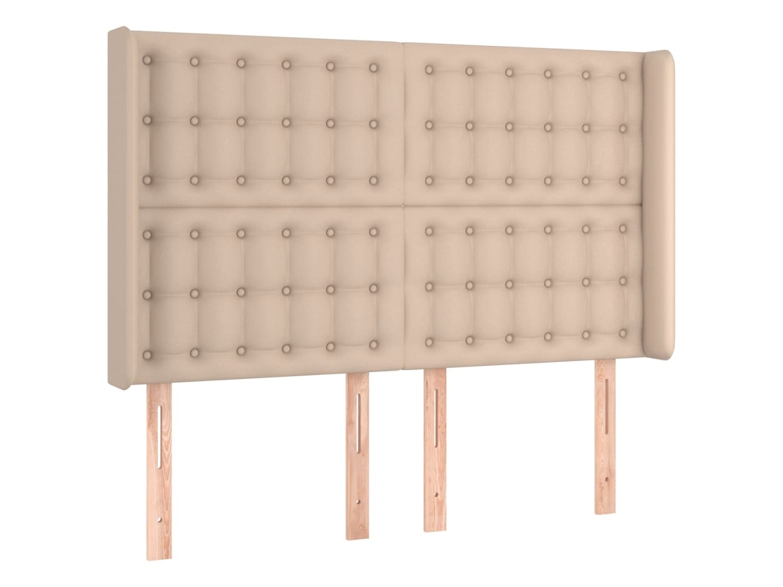 Maison Exclusive - Cabecero Con Orejas Cuero Sintético Capuchino 147x16x118/128 Cm