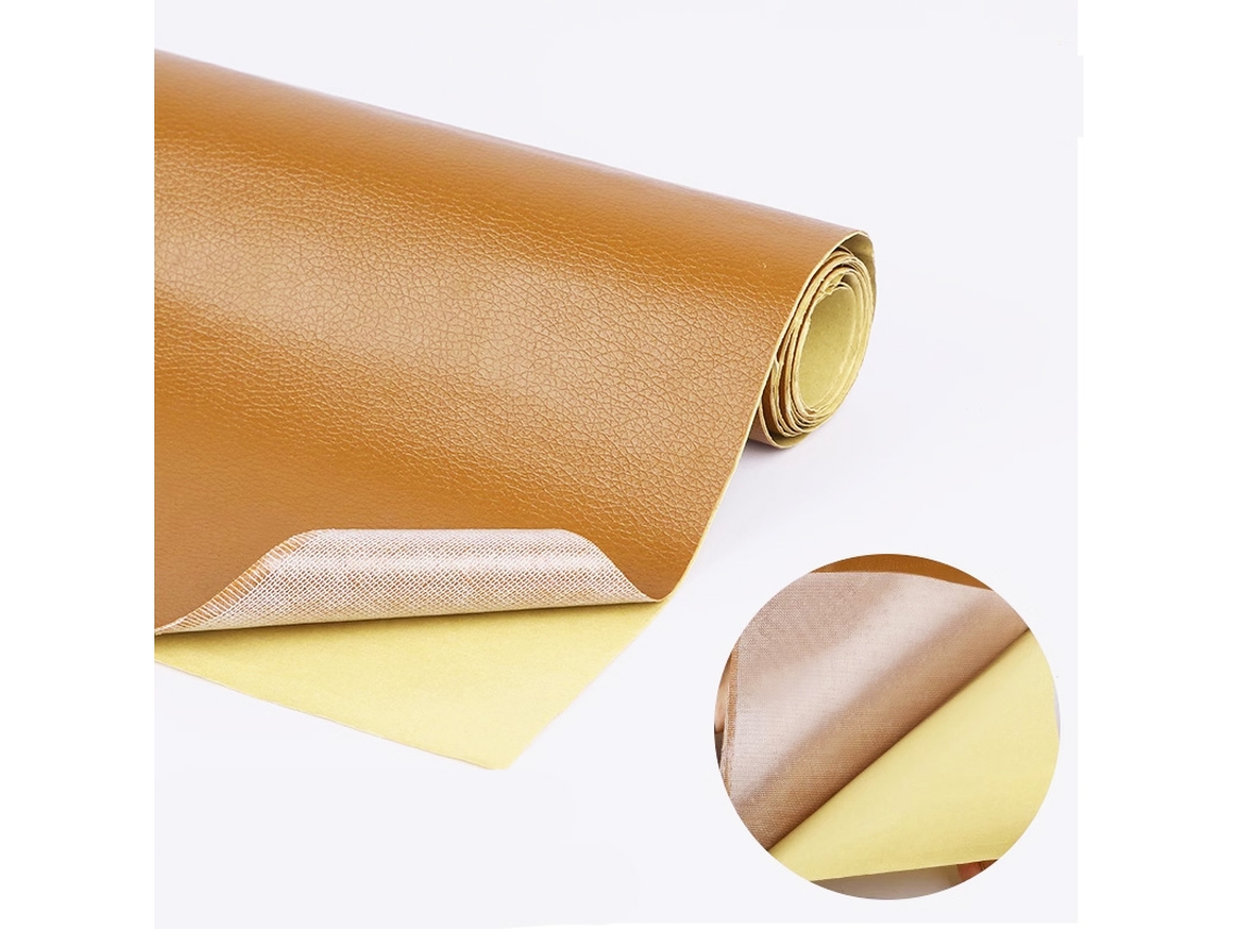 (caqui, 50x50cm) Cuero Autoadhesivo, Adecuado Para La Reparación De Sofás, Mesas Y Sillas De Muebles. Fabricado En Cuero Sintético Pu