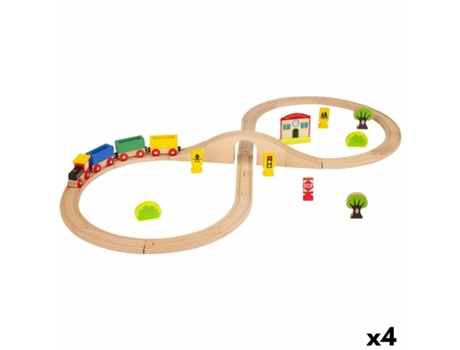 Playset de Vehículos WOOMAX 30 piezas 100 x 8 x 45 cm (Edad Mínima Recomendada: 2 años - 4 unidades)