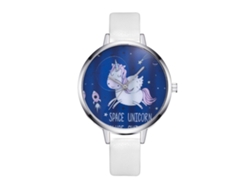 Elegante Reloj De Pulsera Analógico Con Bisel Redondo Y Movimiento De Cuarzo Blanco.