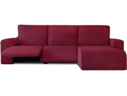 Funda de Chaise Longue Relax Derecha EYSA Premium Jaz Tejido Multielástico (360 x 120 x 120 cm - Poliéster y Algodón - Burdeos)