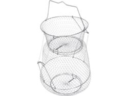 Cesta plegable de acero inoxidable, duradera y ligera, portátil, fabricada en malla metálica.