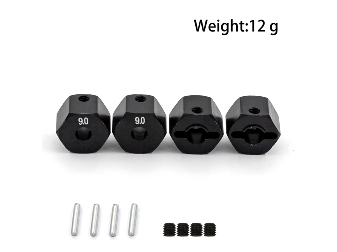 Adaptador De Rueda Hexagonal De 12 Mm Con Pasadores Para Coche Teledirigido A Escala 1/10 Axial Scx10 90046 Tamiya Cc01