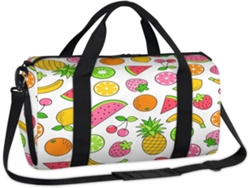 Bolsa deportiva con estampado de frutas tropicales, poliéster, 45x21x23 cm