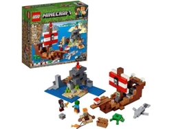 LEGO Minecraft: Aventura do Barco Pirata - 21152 (Idade mínima: 8 - 386 Peças)