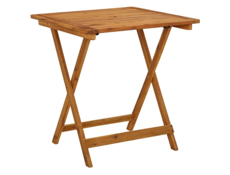MAISON EXCLUSIVE Mesa plegable de jardín de madera maciza de acacia 70x70x75 cm
